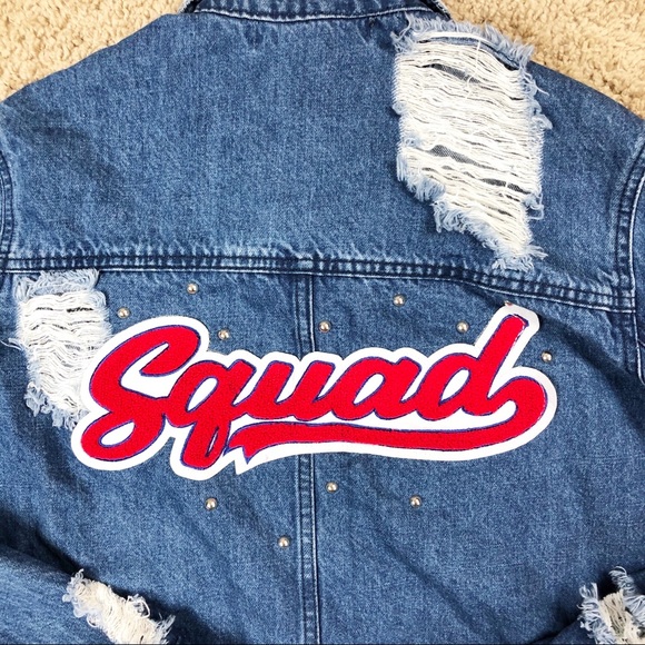 Tinsel Squad distressed patch denim jacket - Picture 6 of 9